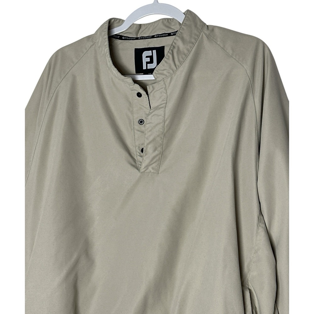 FootJoy Jacket Mens XL Beige Windbreaker 1/4 Snap Pullover Mock Neck Golf - Picture 9 of 10